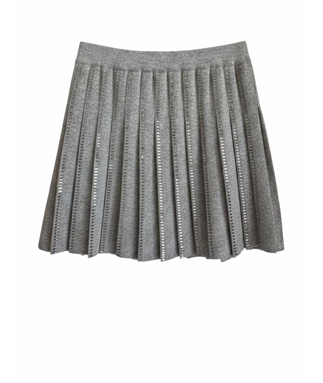 ERMANNO SCERVINO Серая шерстяная юбка мини, фото 1