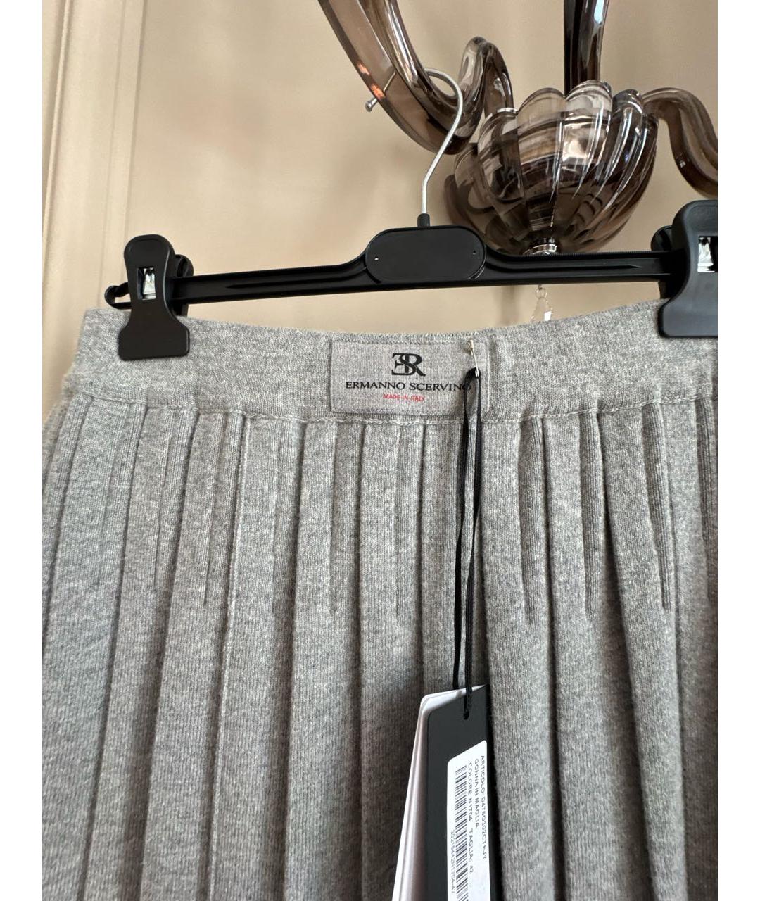 ERMANNO SCERVINO Серая шерстяная юбка мини, фото 3