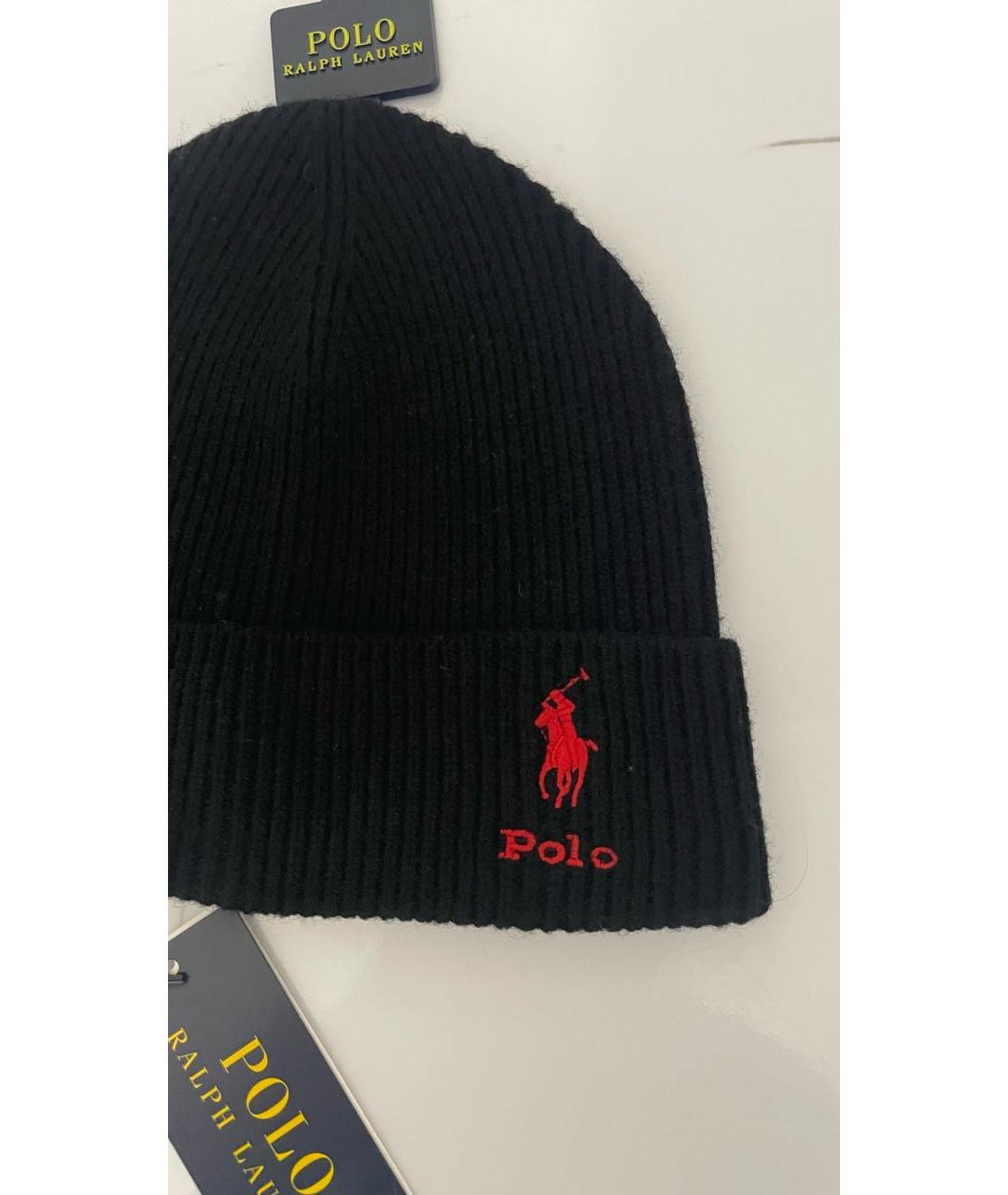 POLO RALPH LAUREN Черная шерстяная шапка, фото 3