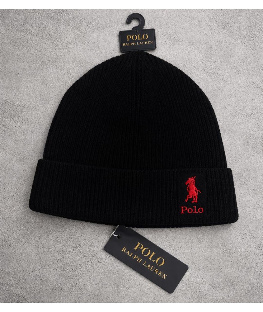 POLO RALPH LAUREN Черная шерстяная шапка, фото 9