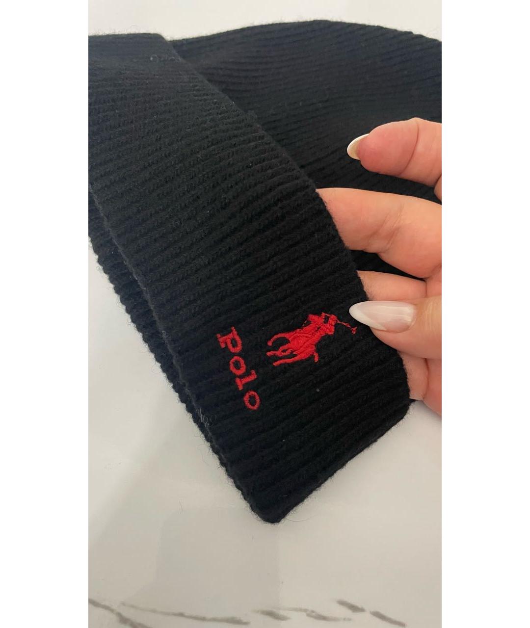 POLO RALPH LAUREN Черная шерстяная шапка, фото 8