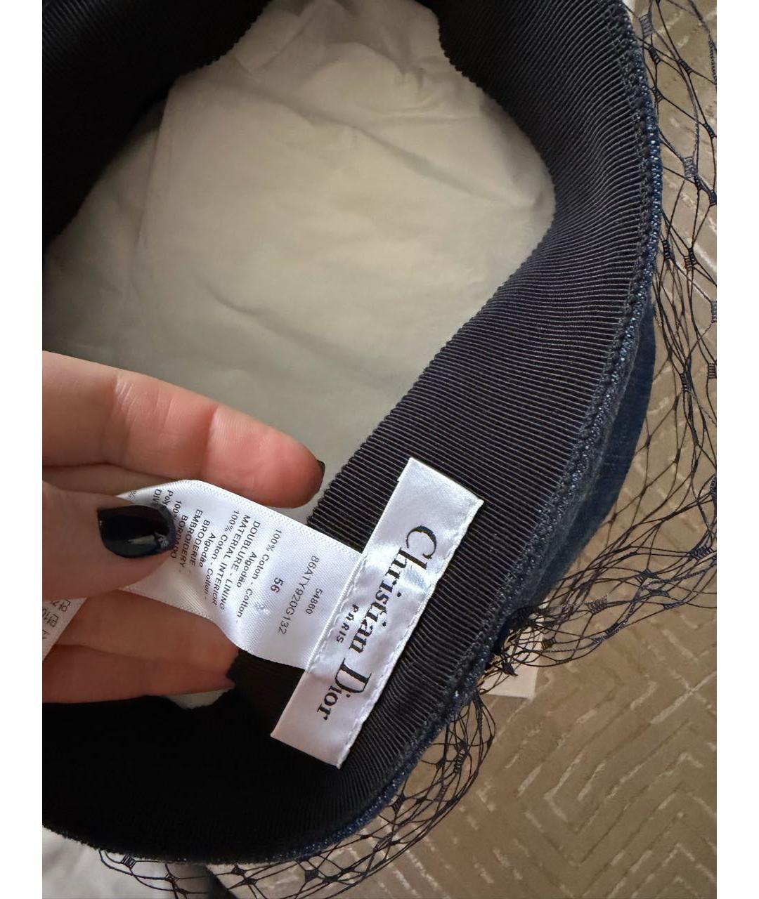 CHRISTIAN DIOR Темно-синяя хлопковая кепка, фото 5