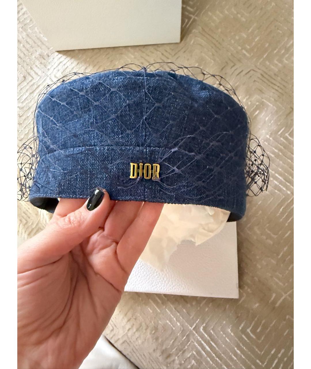 CHRISTIAN DIOR Темно-синяя хлопковая кепка, фото 4