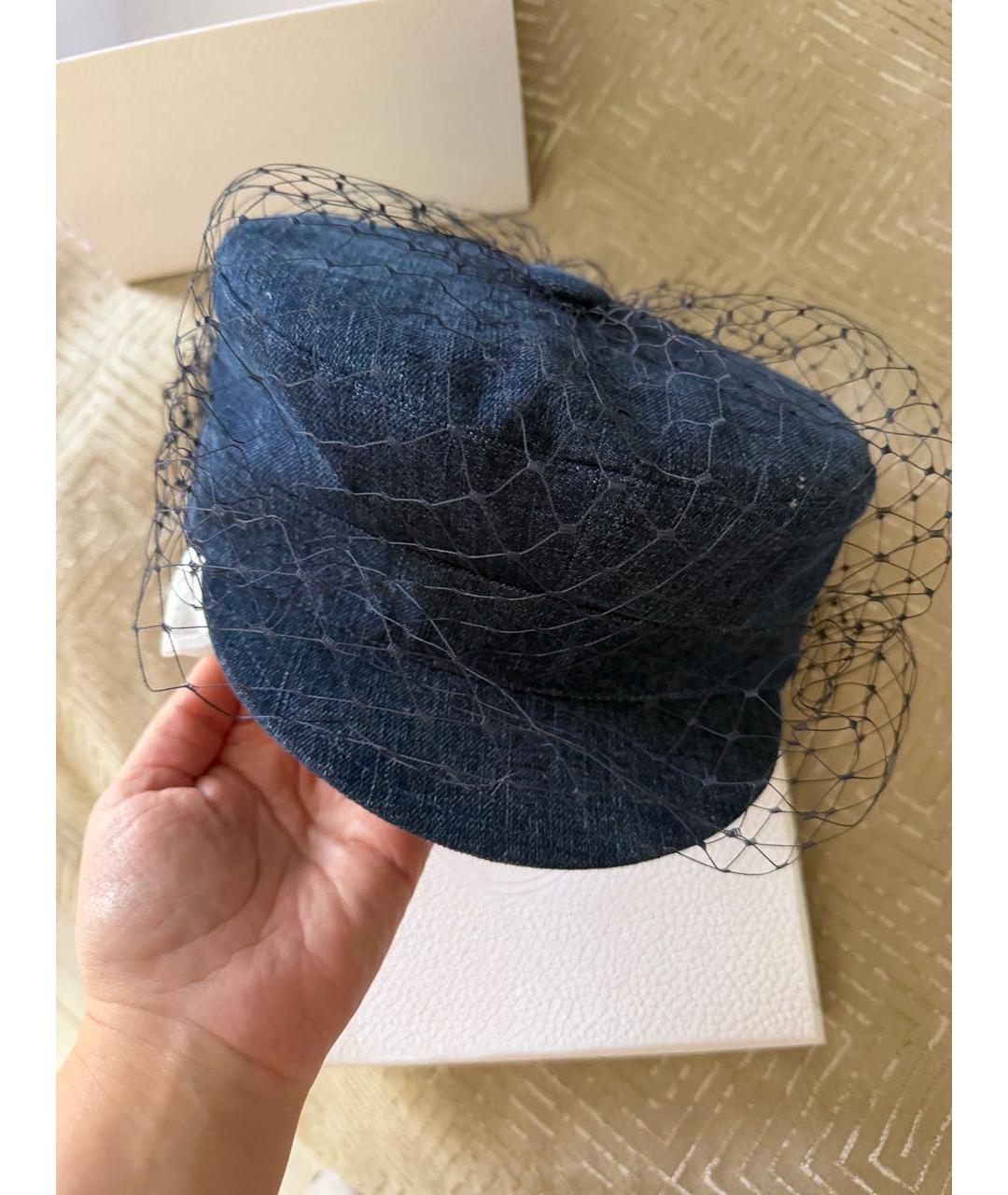 CHRISTIAN DIOR Темно-синяя хлопковая кепка, фото 2