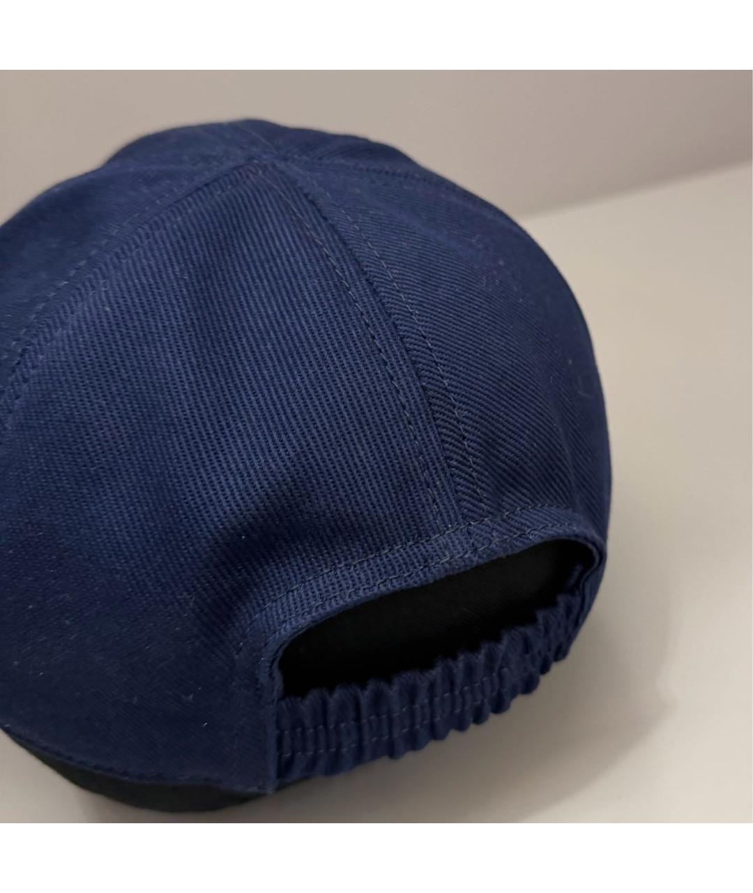 MIU MIU Темно-синяя хлопковая кепка, фото 3