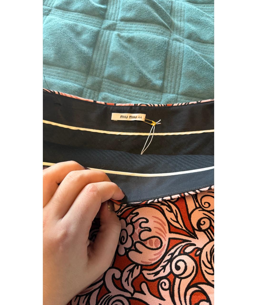 MIU MIU Шелковая юбка мини, фото 3