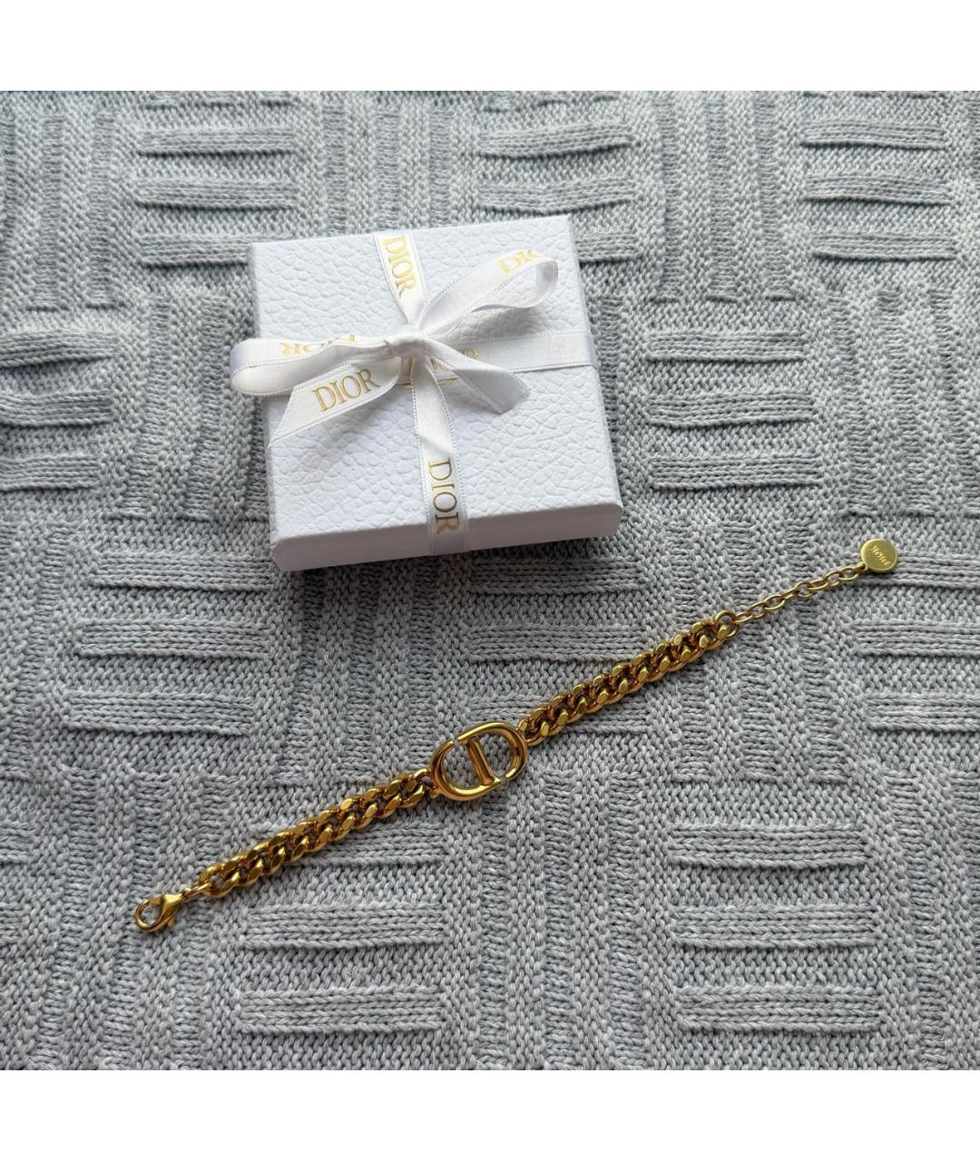 CHRISTIAN DIOR Золотой металлический браслет, фото 6