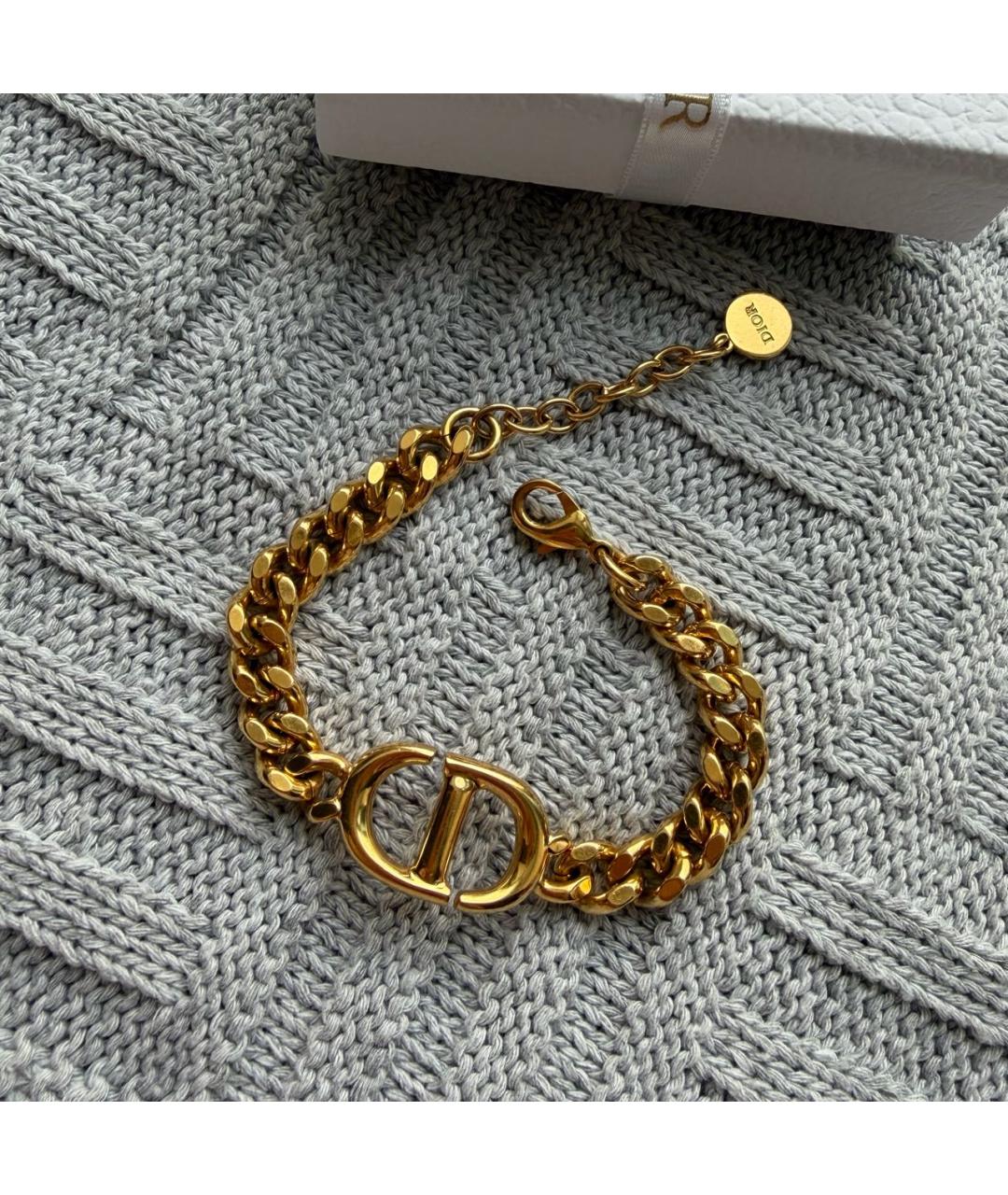 CHRISTIAN DIOR Золотой металлический браслет, фото 3