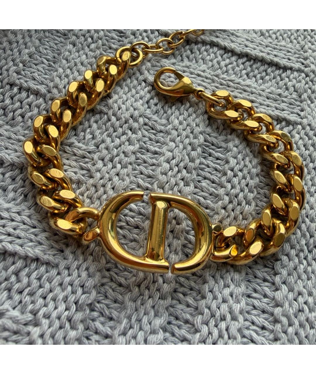 CHRISTIAN DIOR Золотой металлический браслет, фото 7