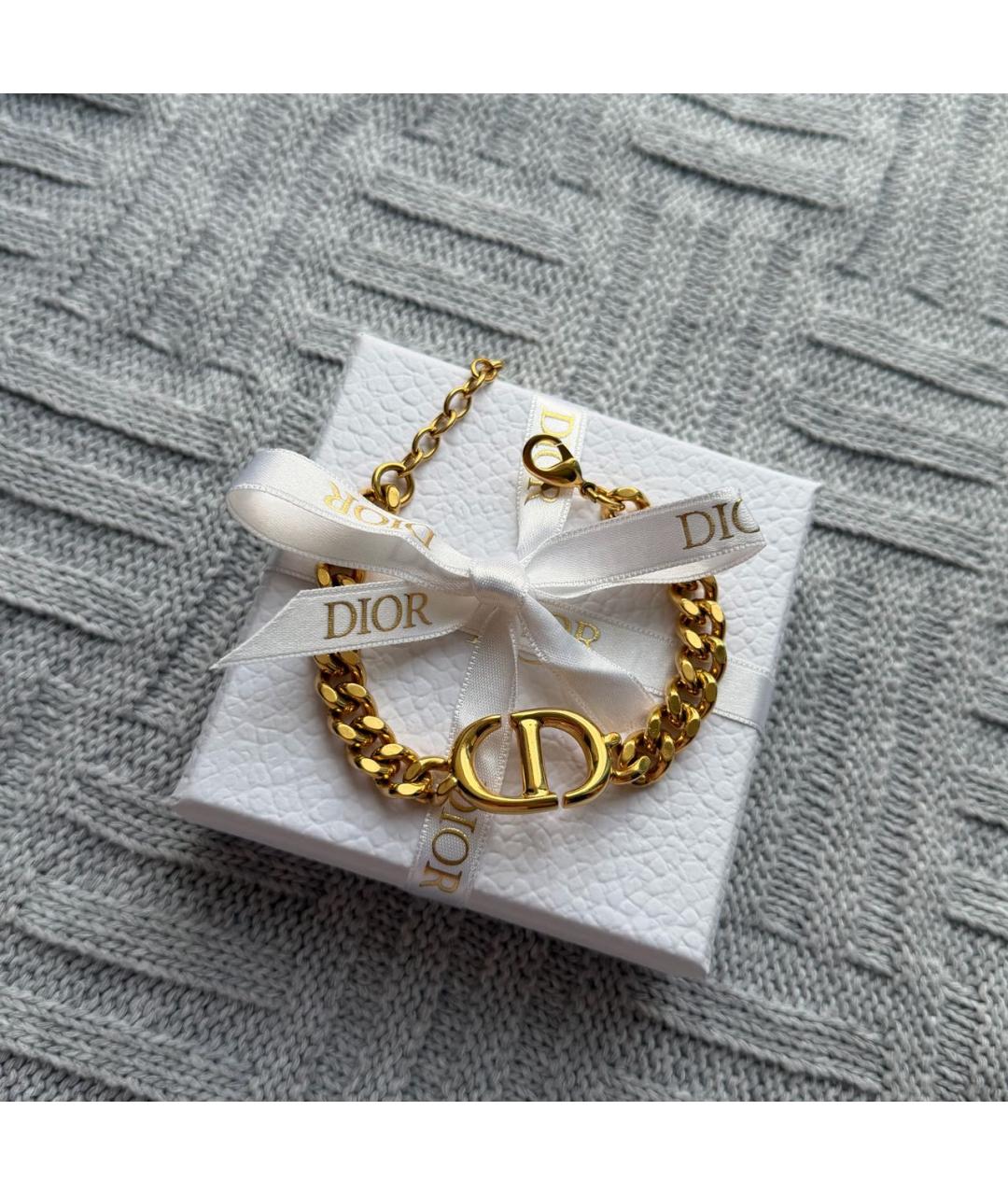 CHRISTIAN DIOR Золотой металлический браслет, фото 2