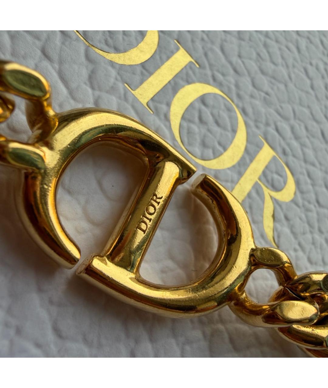 CHRISTIAN DIOR Золотой металлический браслет, фото 4