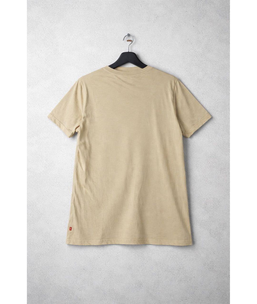 LEVI'S Бежевая хлопко-полиэстеровая футболка, фото 3