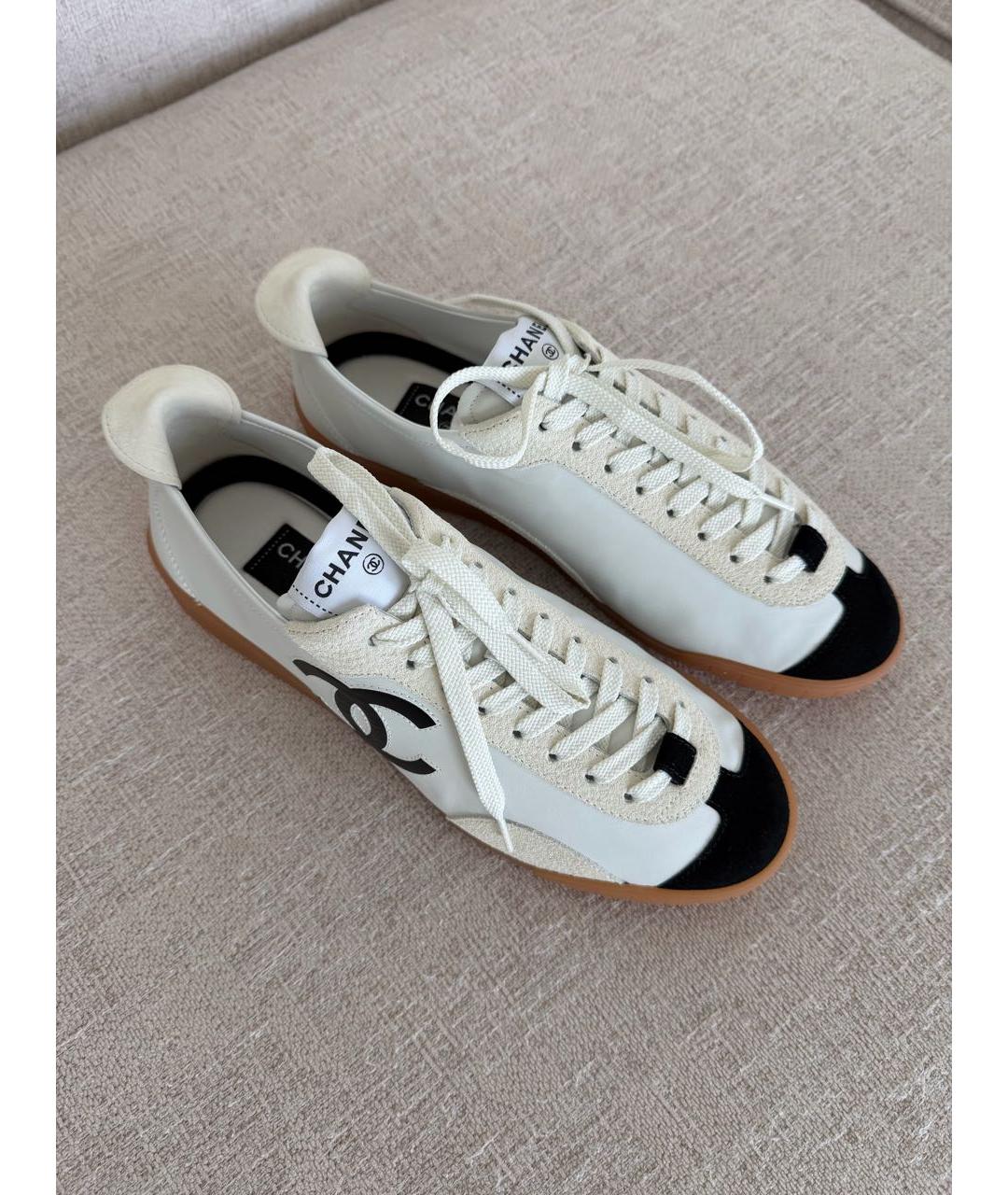 CHANEL Белые кожаные кеды, фото 7