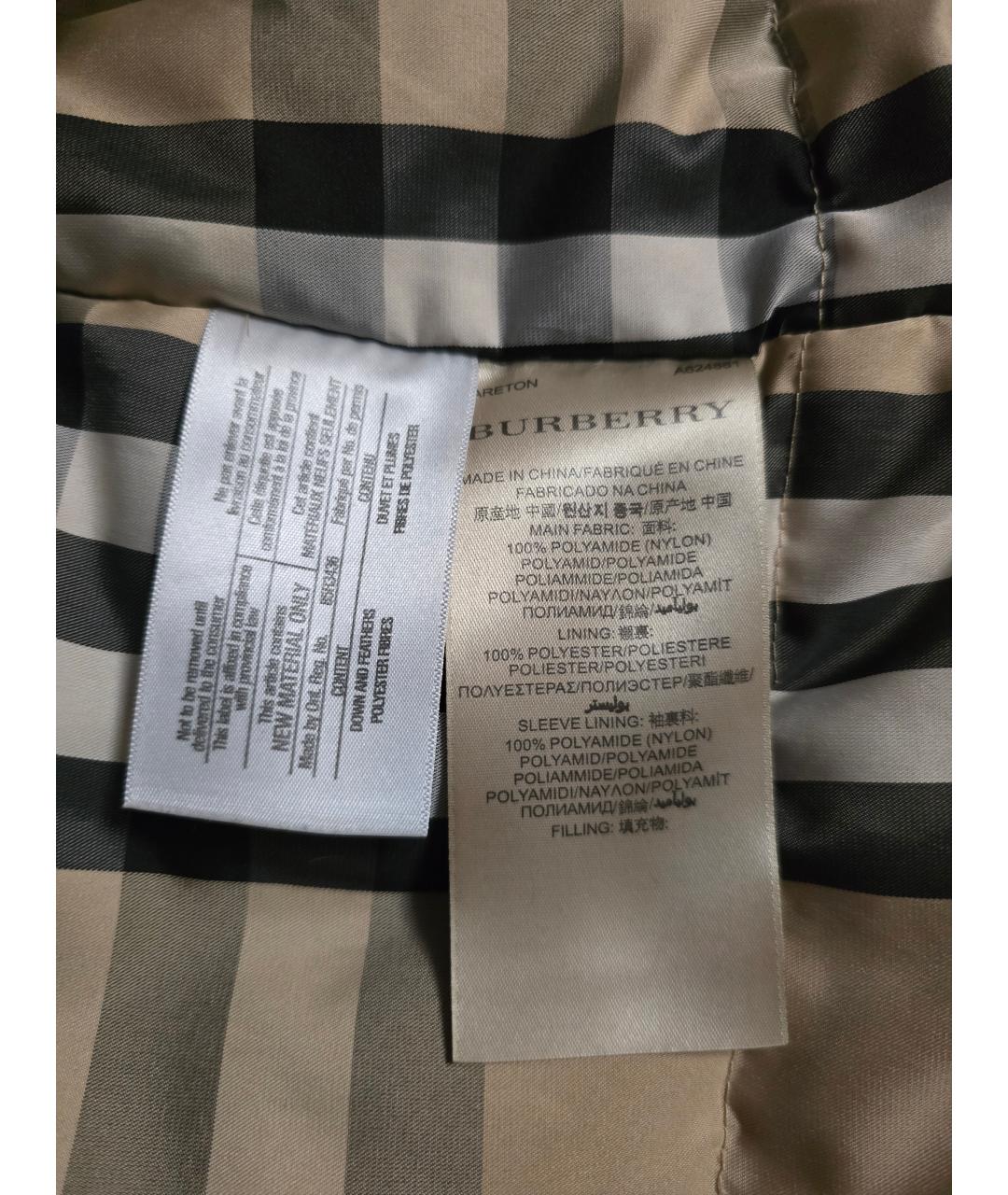 BURBERRY Хаки полиамидовая парка, фото 2