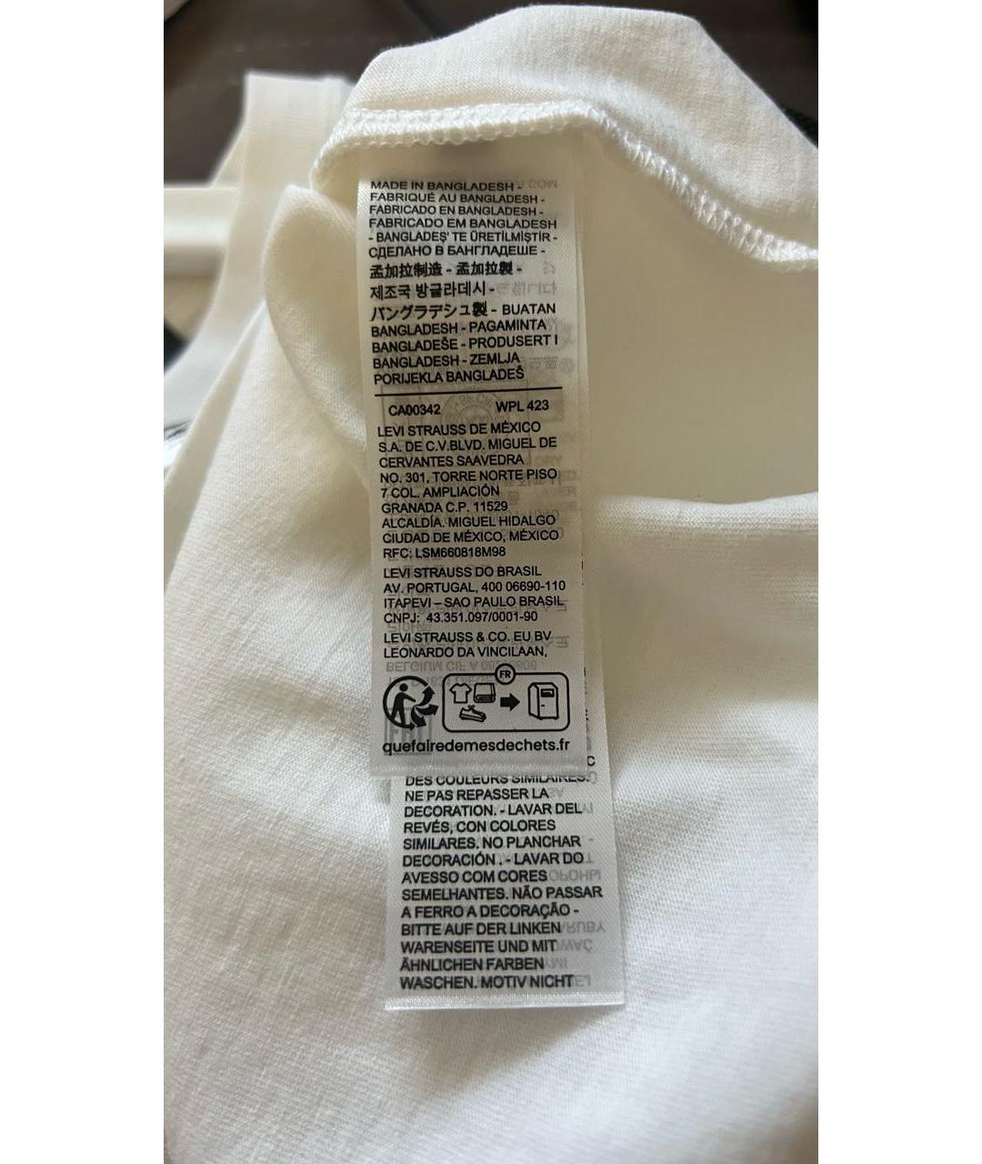 LEVI'S Белая хлопковая футболка, фото 4