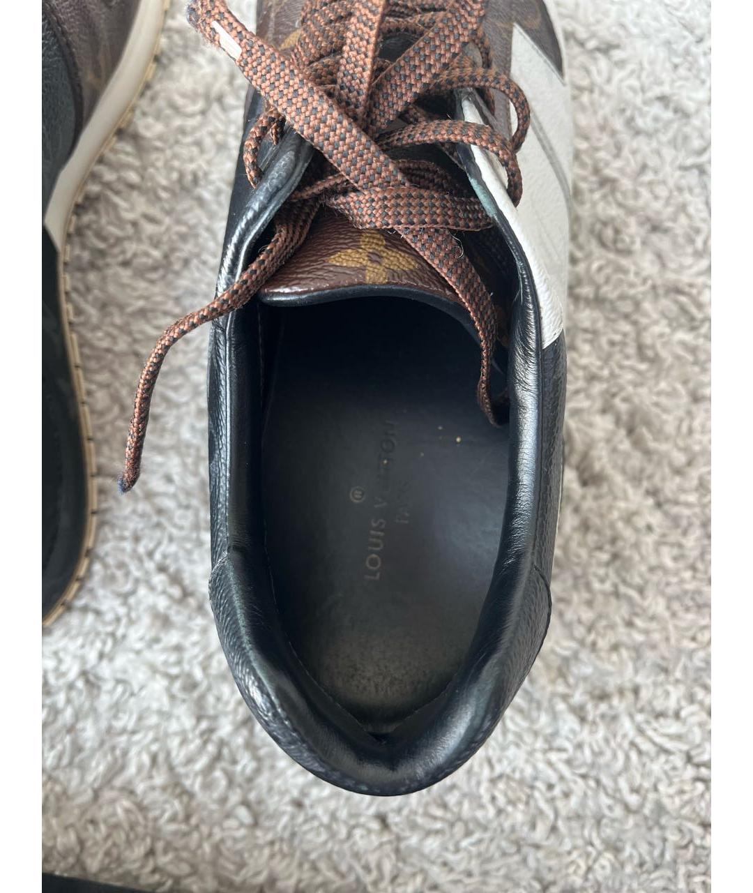 LOUIS VUITTON Коричневые кожаные кеды, фото 2