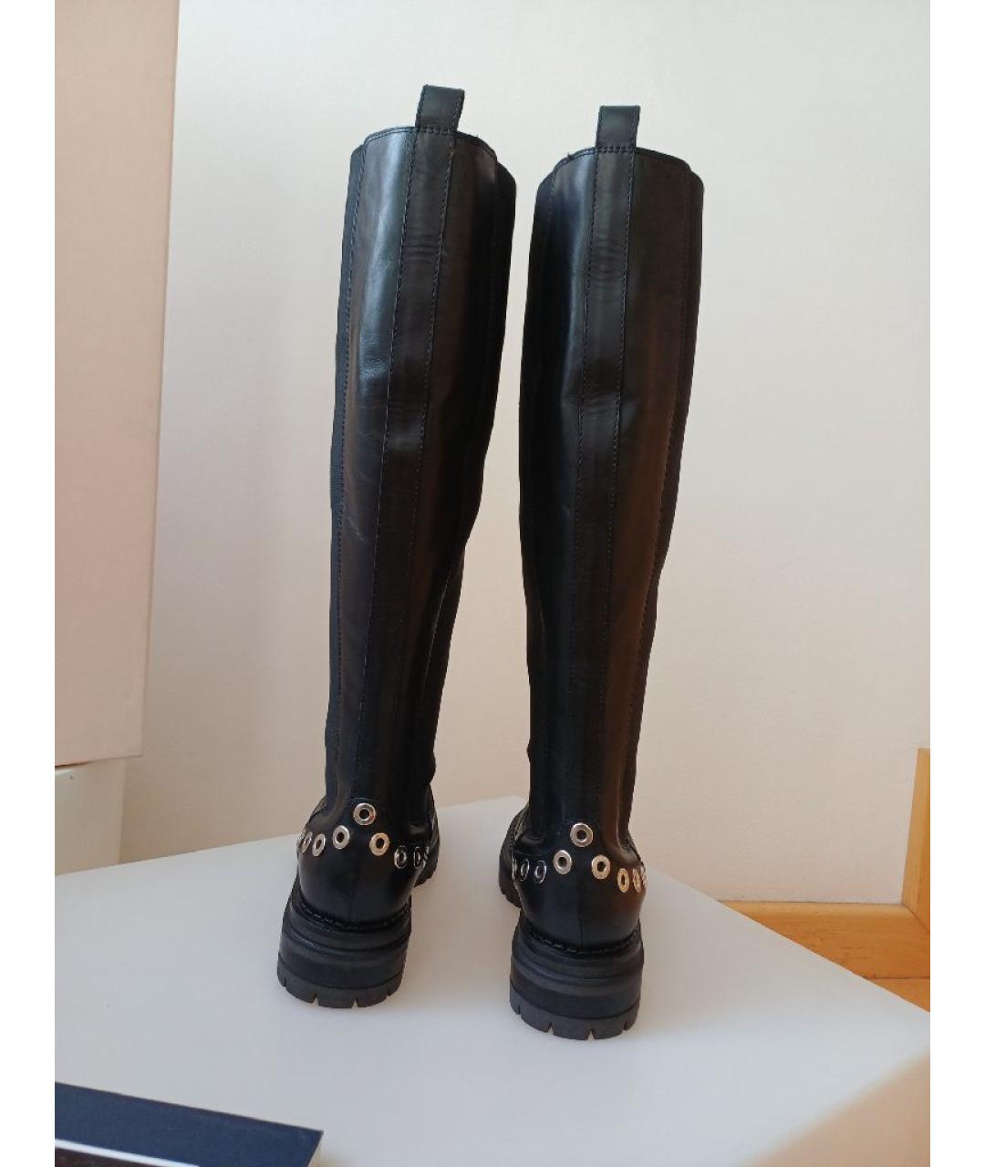 SERGIO ROSSI Черные кожаные сапоги, фото 7