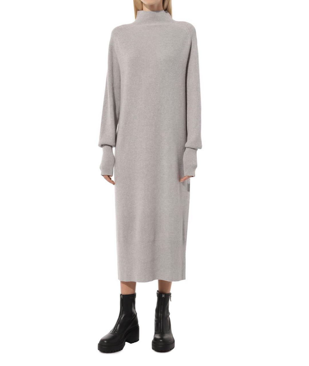 ANTONELLI FIRENZE Серое шерстяное повседневное платье, фото 3