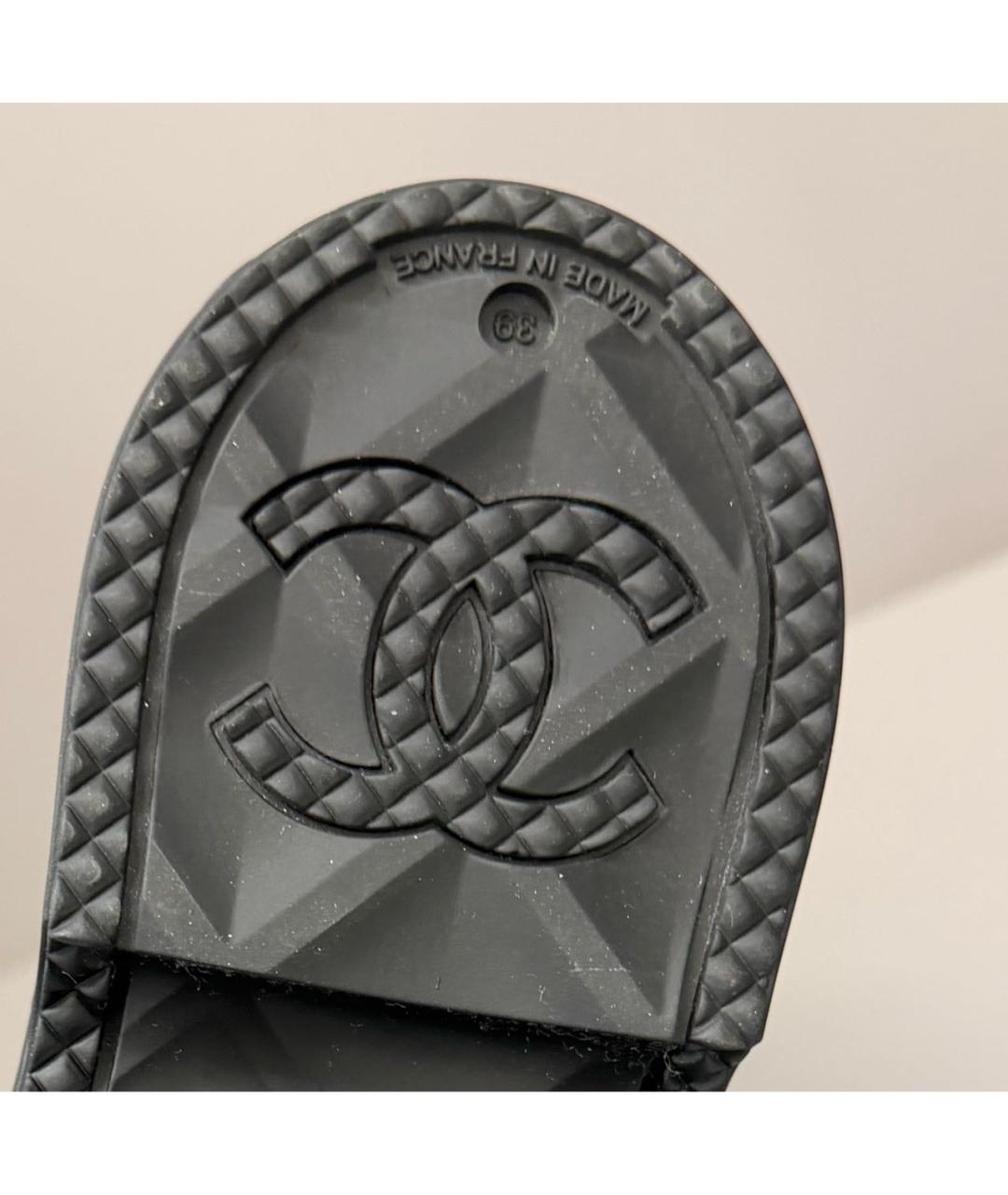 CHANEL Черные резиновые сапоги, фото 4