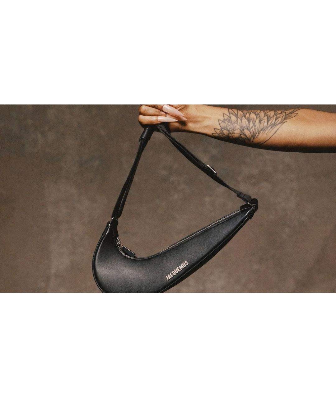 JACQUEMUS Темно-синяя кожаная сумка через плечо, фото 9