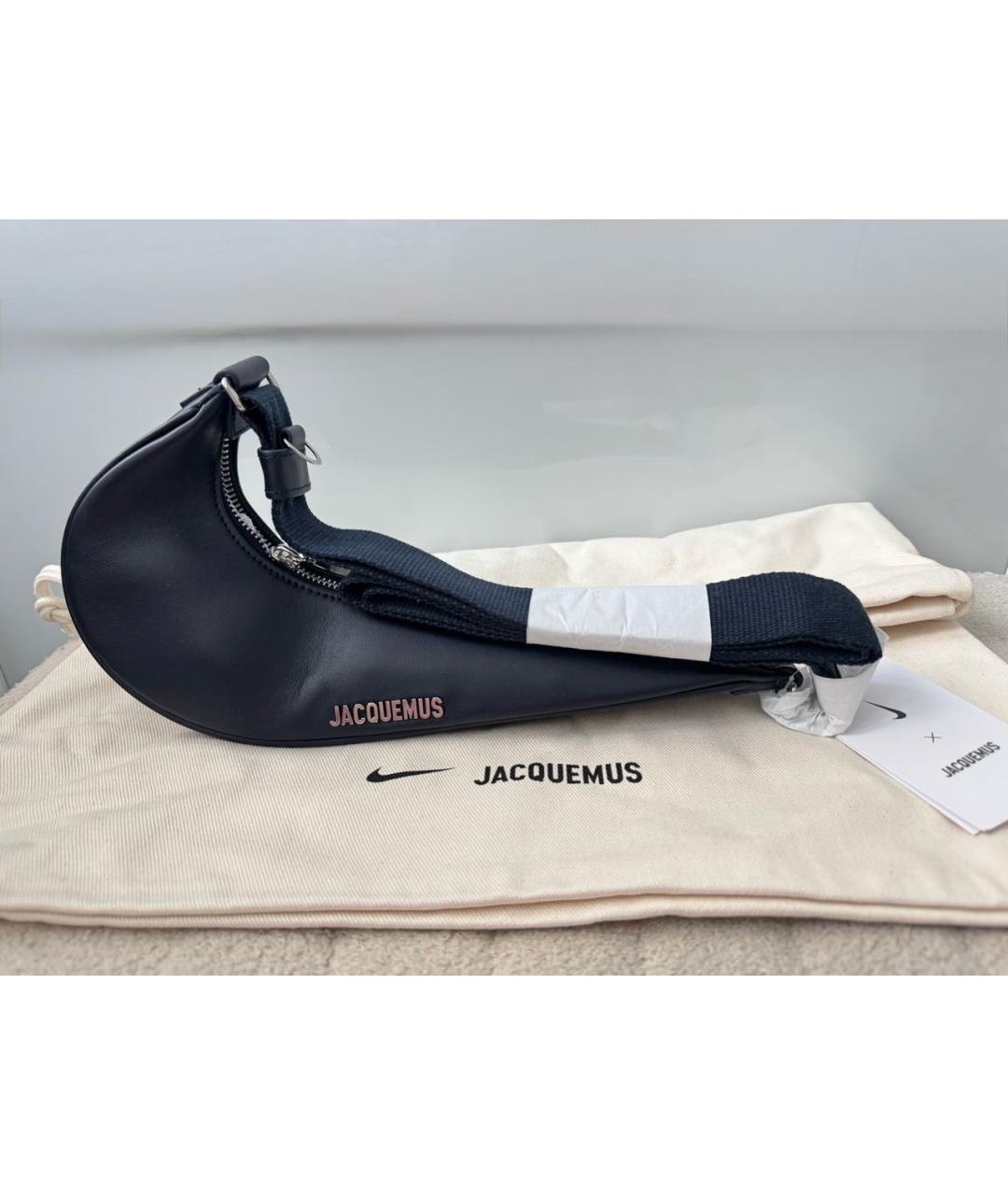 JACQUEMUS Темно-синяя кожаная сумка через плечо, фото 2