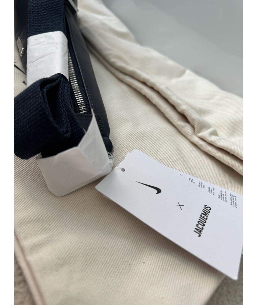 JACQUEMUS Темно-синяя кожаная сумка через плечо, фото 7