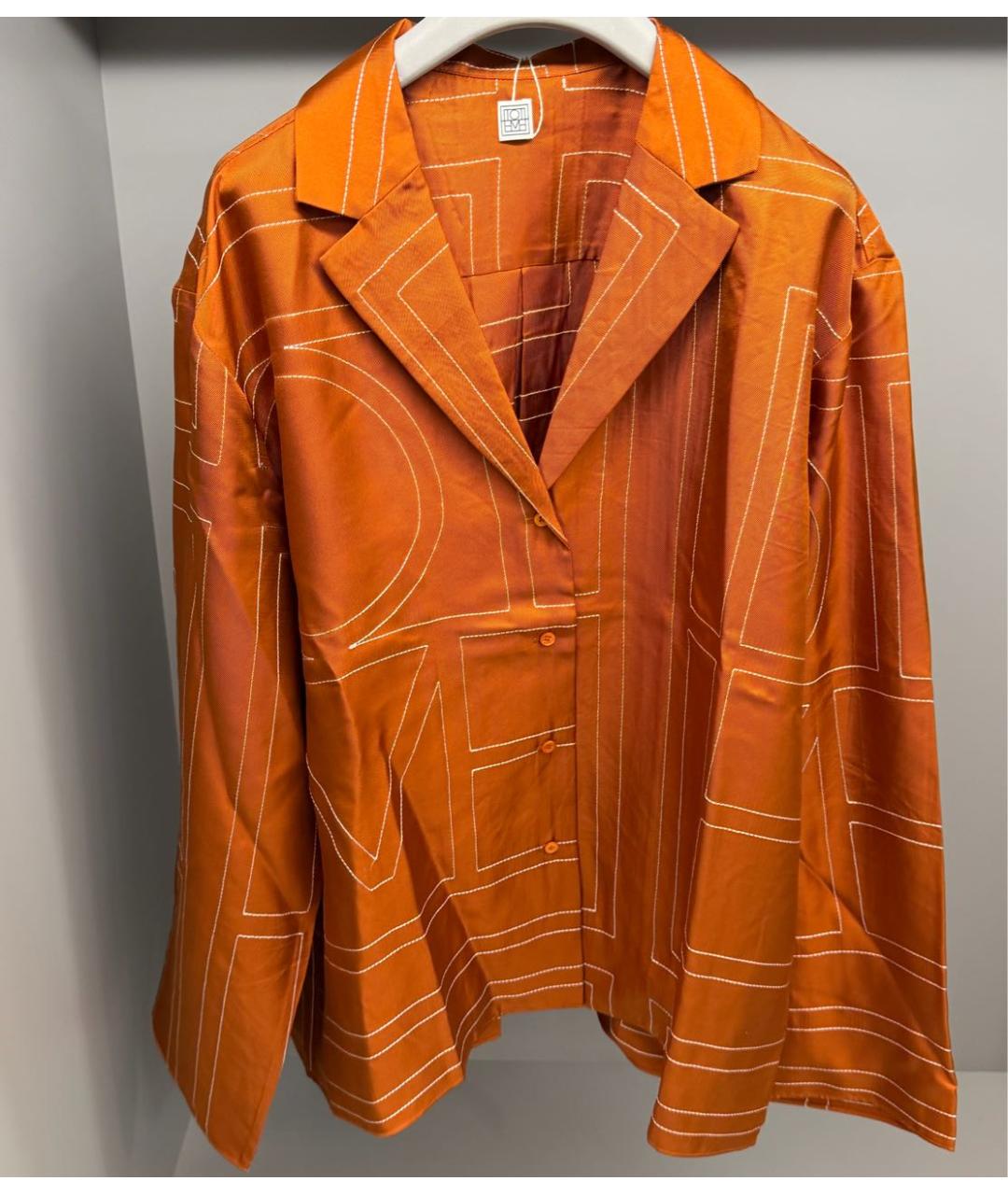 TOTEME Оранжевый шелковый костюм с брюками, фото 2