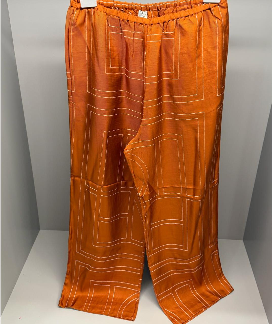 TOTEME Оранжевый шелковый костюм с брюками, фото 3