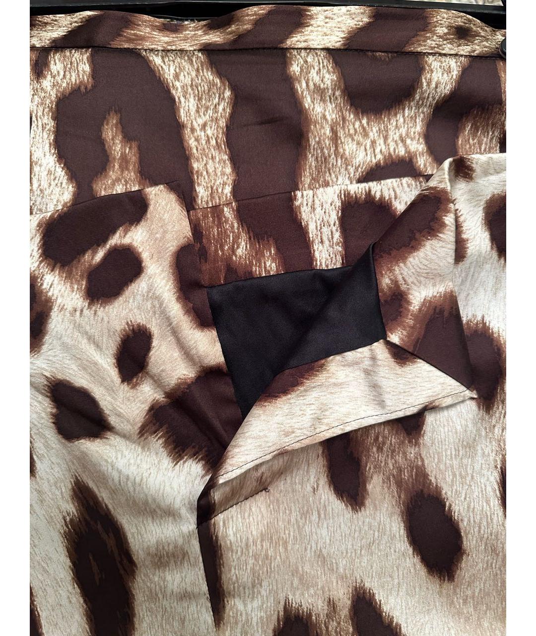 DOLCE&GABBANA Коричневая шелковая юбка миди, фото 7