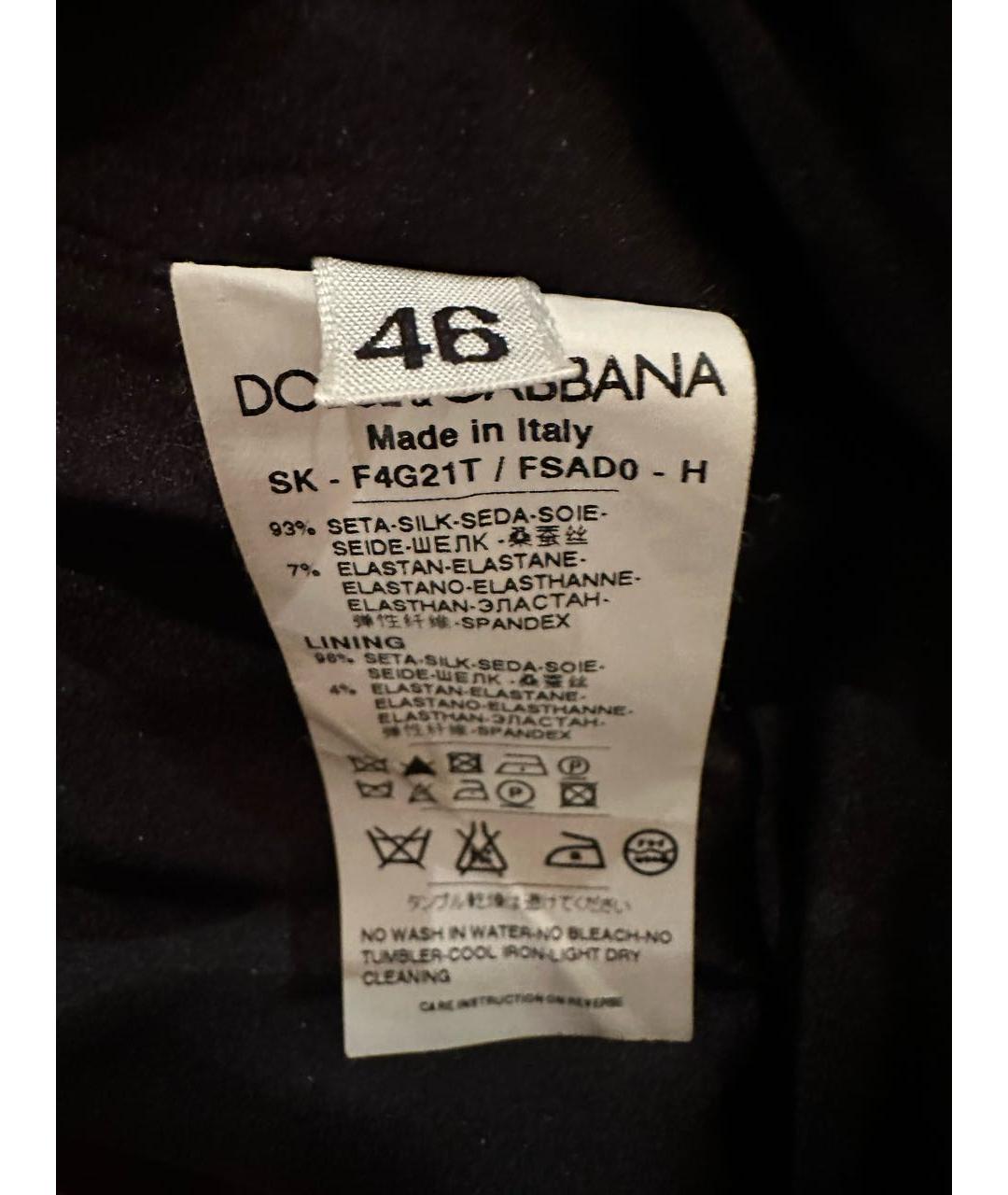 DOLCE&GABBANA Коричневая шелковая юбка миди, фото 3