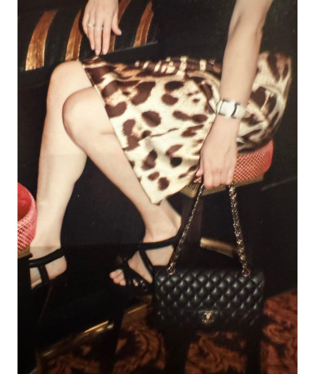 DOLCE&GABBANA Коричневая шелковая юбка миди, фото 6