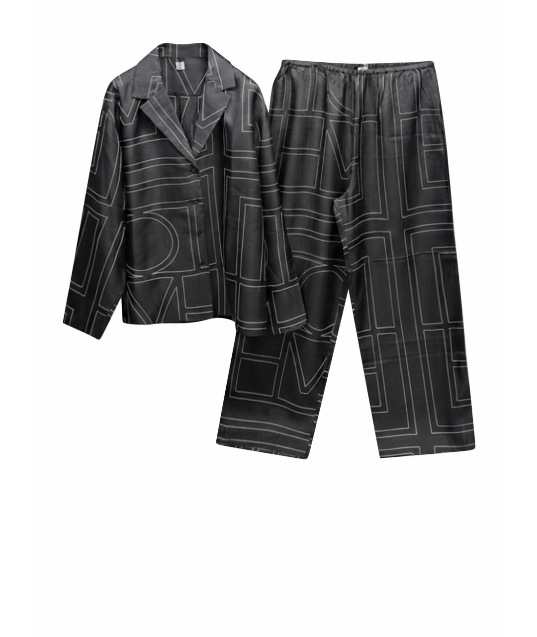 TOTEME Черный шелковый костюм с брюками, фото 1