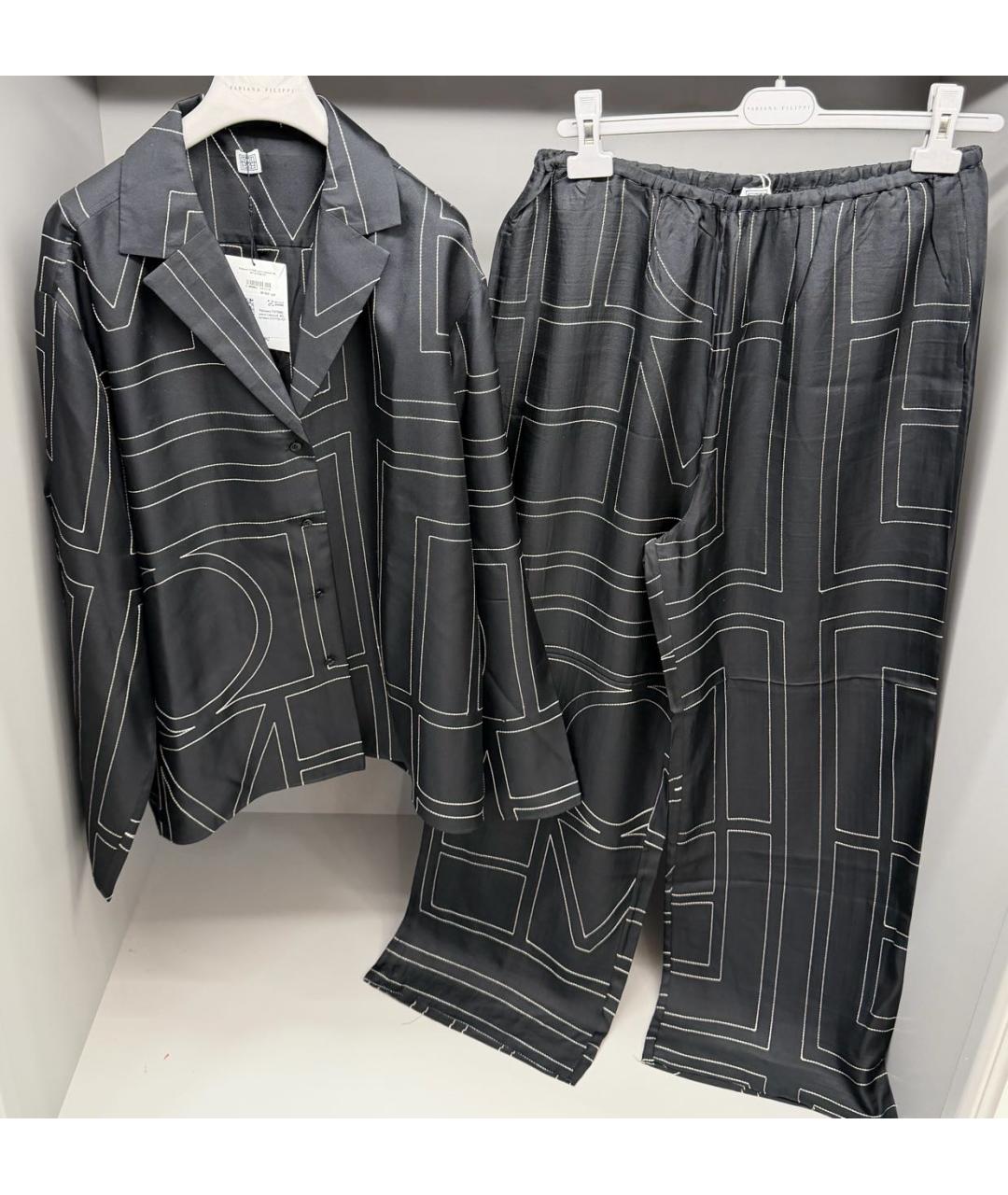 TOTEME Черный шелковый костюм с брюками, фото 7