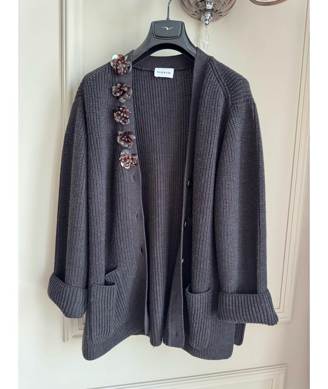 P.A.R.O.S.H. Коричневый шерстяной кардиган, фото 7