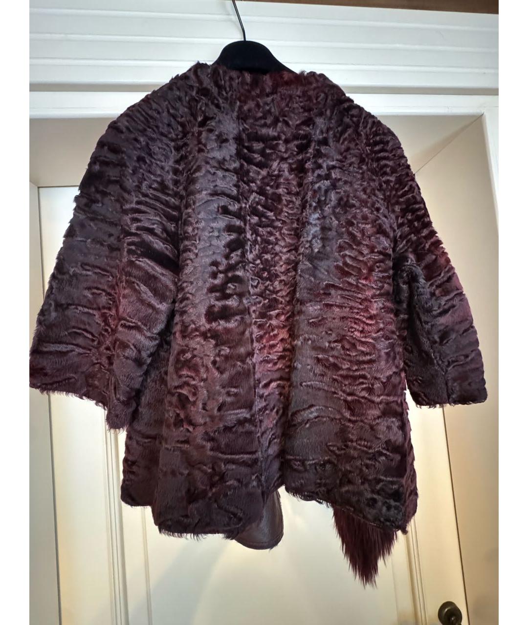 FENDI Бордовая меховая шуба, фото 2