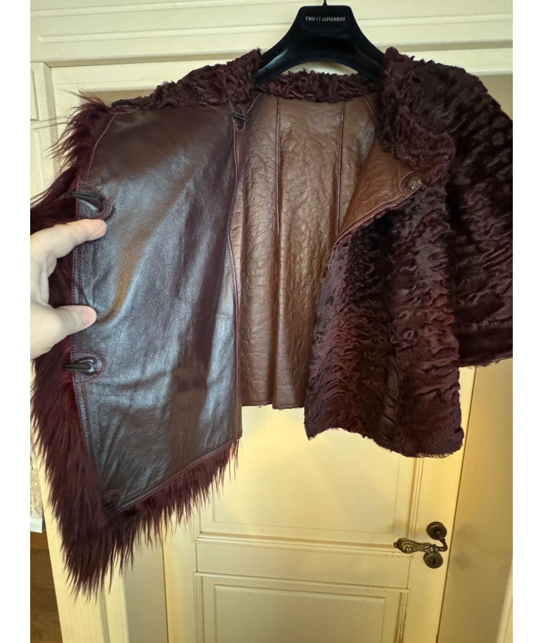 FENDI Бордовая меховая шуба, фото 6