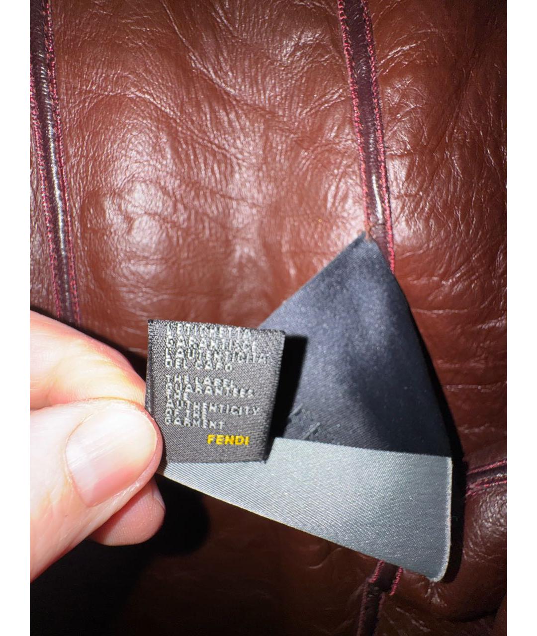 FENDI Бордовая меховая шуба, фото 5