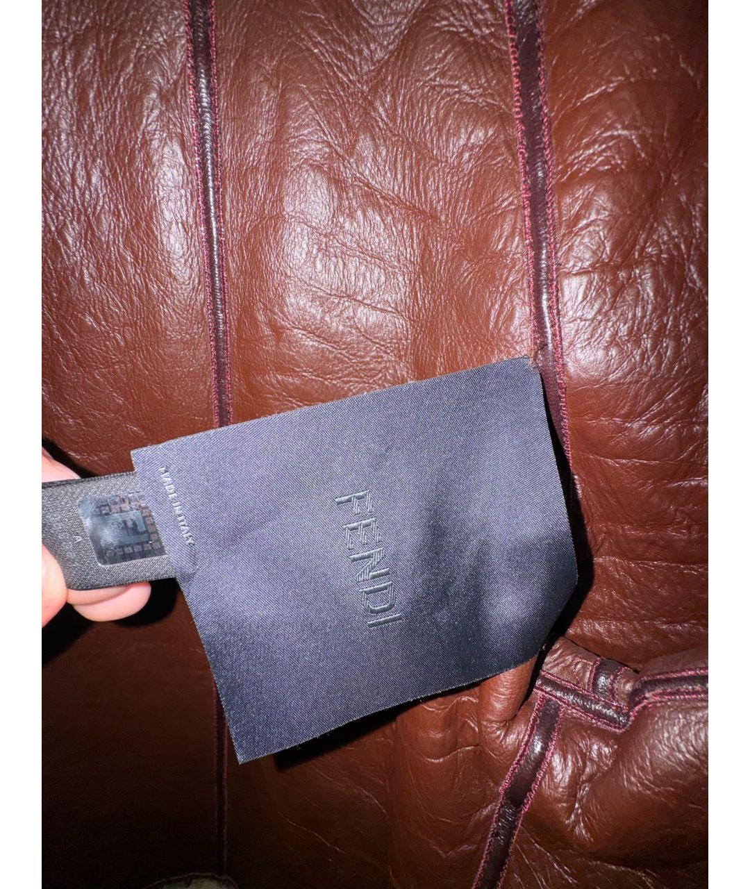 FENDI Бордовая меховая шуба, фото 4
