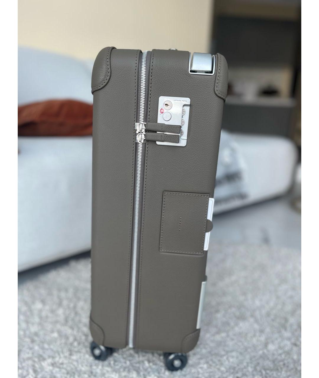 HERMES Серый кожаный чемодан, фото 2