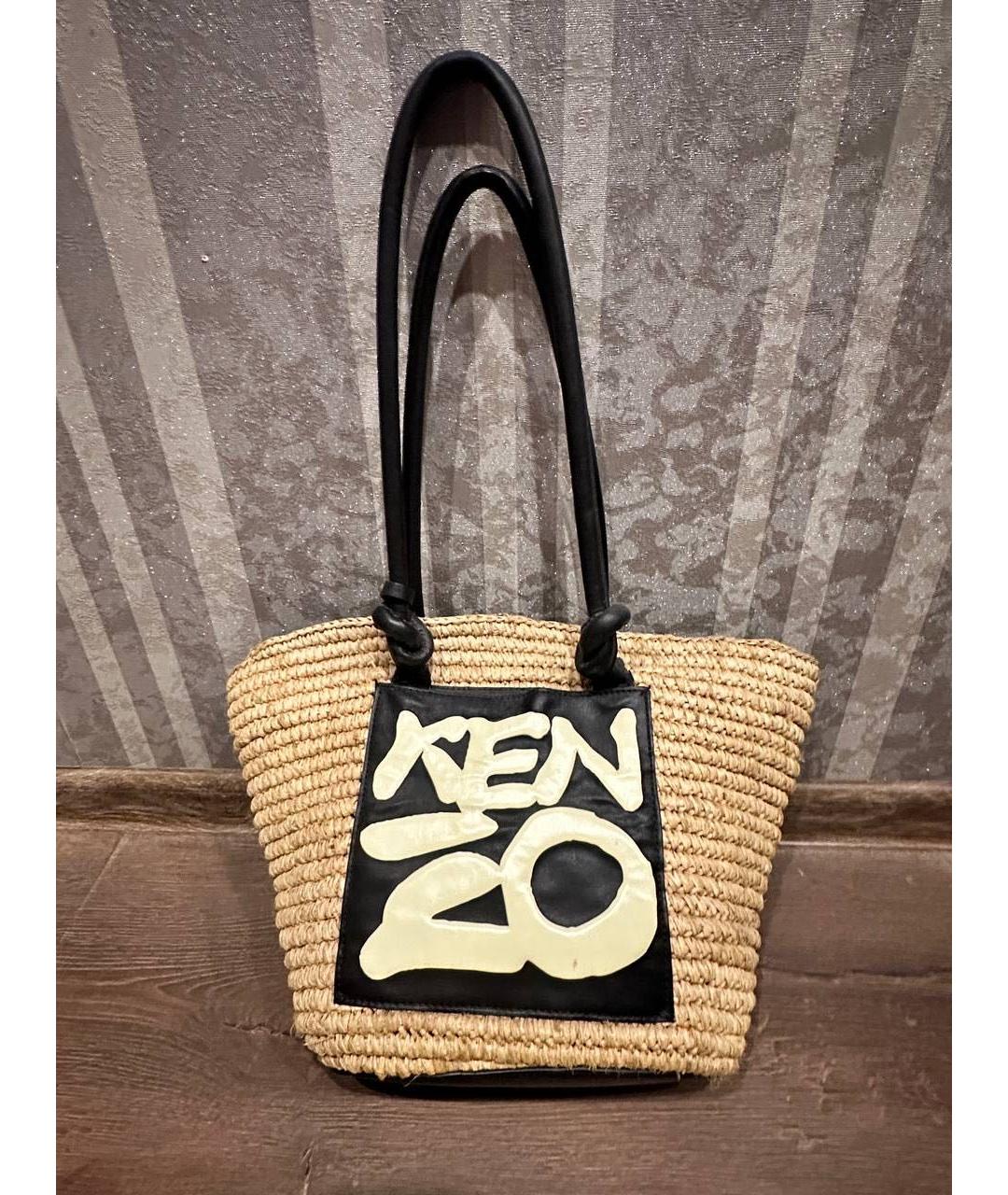 KENZO Бежевая пляжная сумка, фото 6