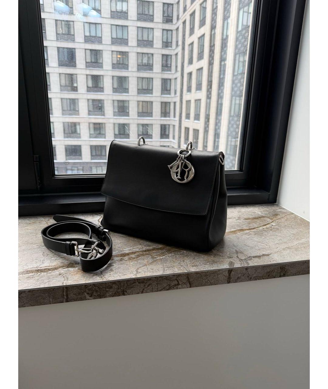 CHRISTIAN DIOR Черная кожаная сумка с короткими ручками, фото 2