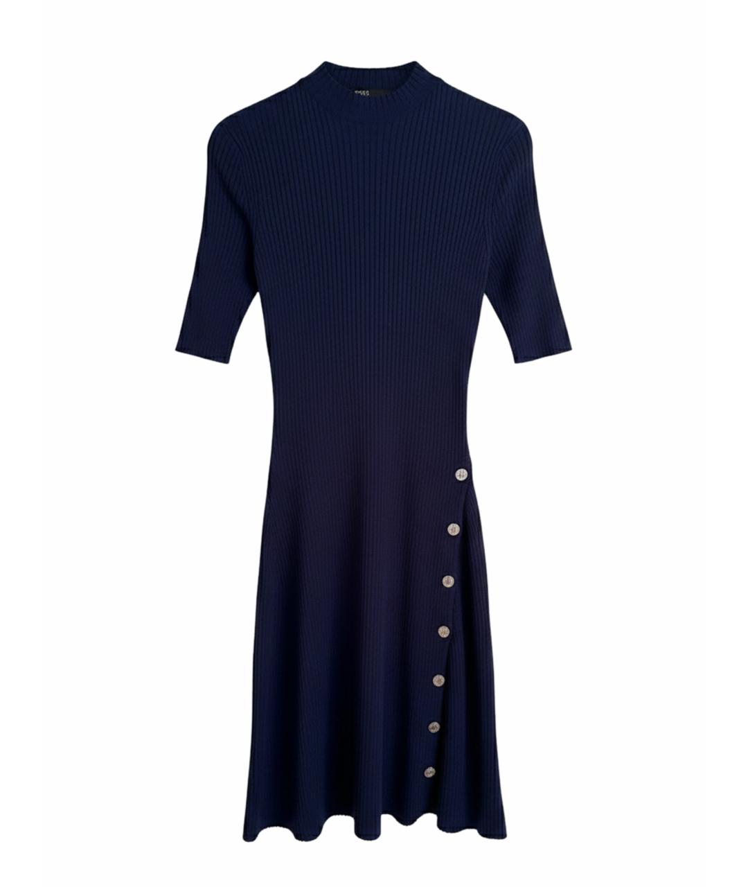 MAJE Темно-синее полиэстеровое повседневное платье, фото 1