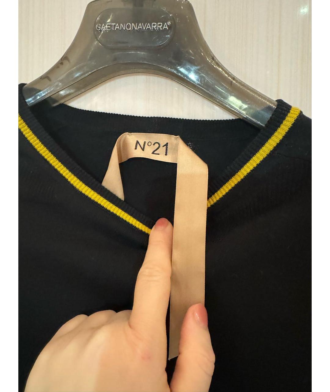 NO. 21 Черный хлопковый костюм с брюками, фото 2