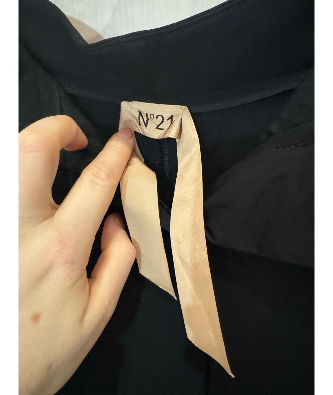 NO. 21 Черный хлопковый костюм с брюками, фото 7