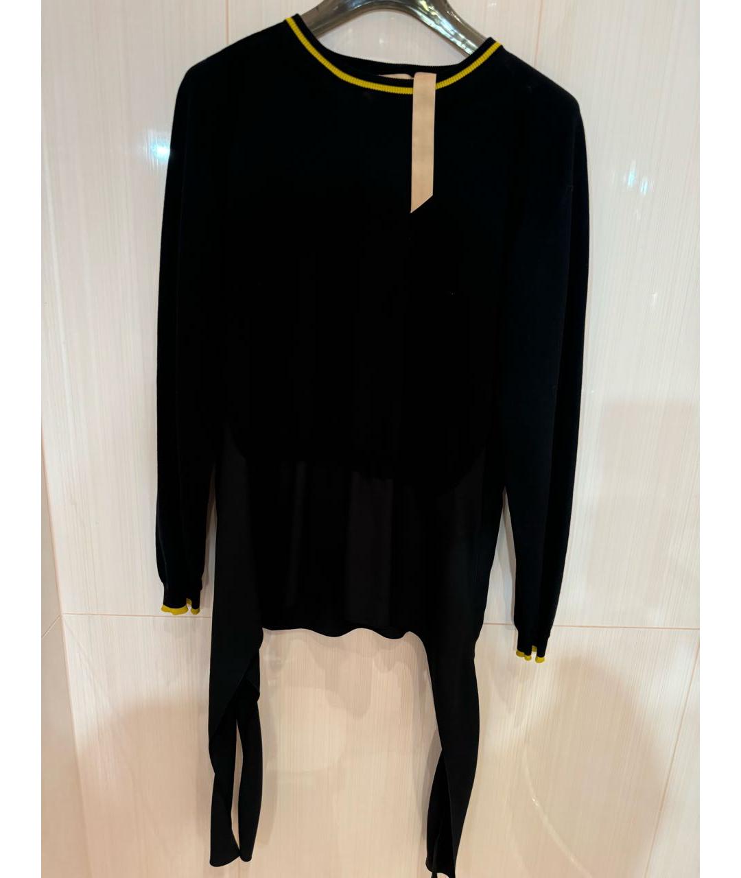 NO. 21 Черный хлопковый костюм с брюками, фото 9