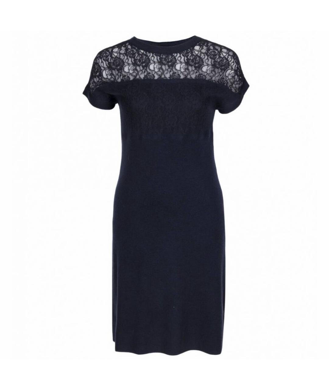 ESCADA Темно-синее шерстяное повседневное платье, фото 1