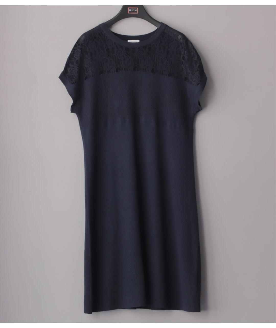 ESCADA Темно-синее шерстяное повседневное платье, фото 2