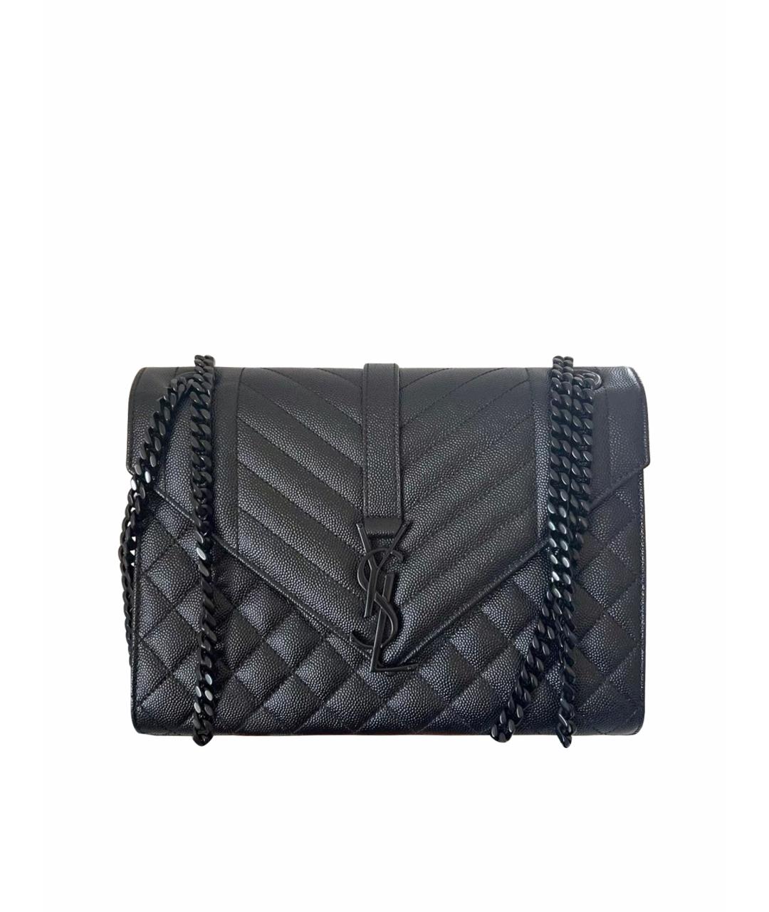 SAINT LAURENT Черная кожаная сумка через плечо, фото 1