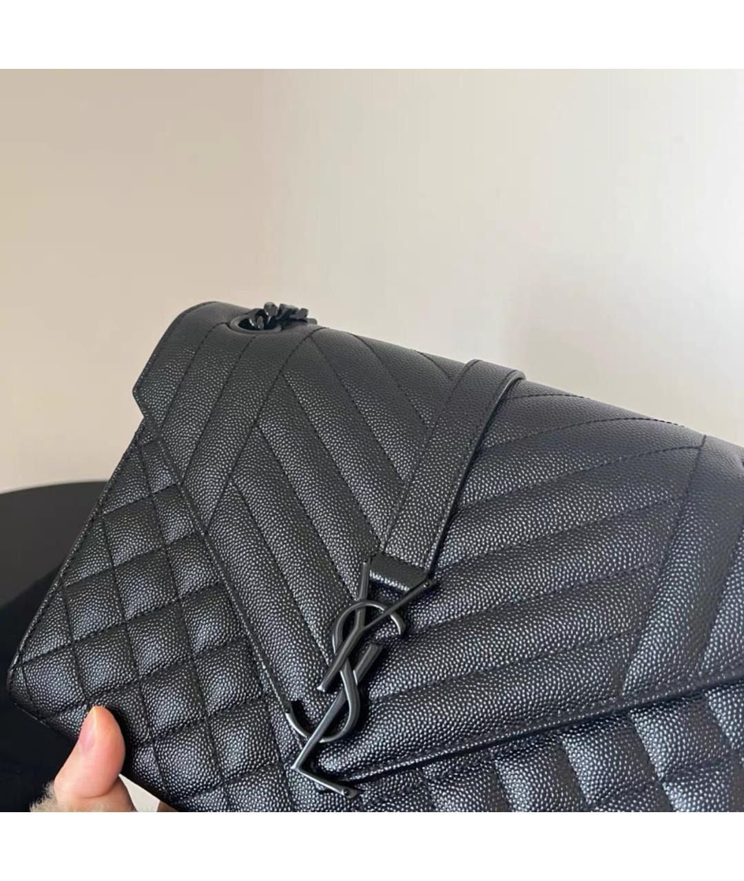 SAINT LAURENT Черная кожаная сумка через плечо, фото 3