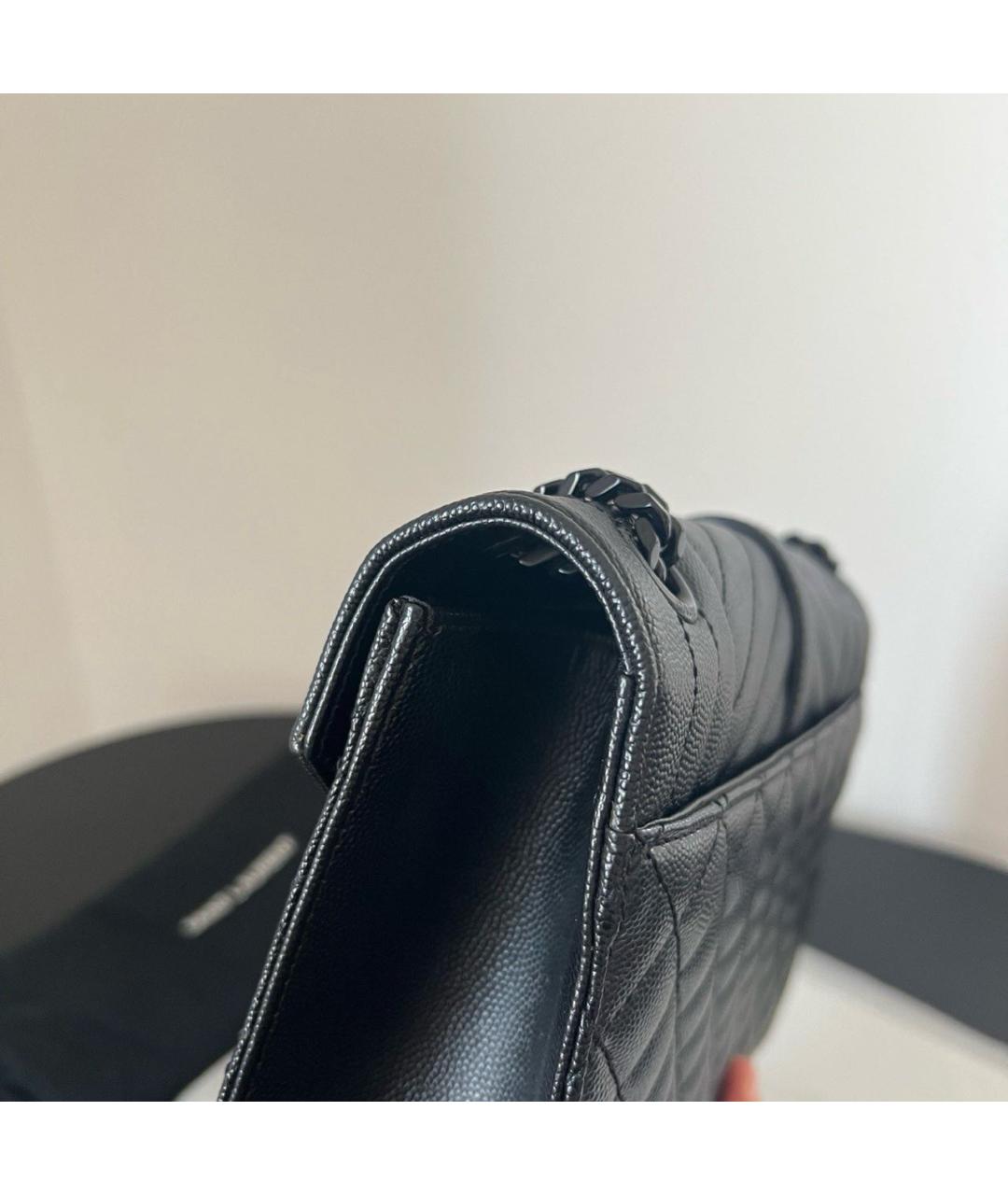 SAINT LAURENT Черная кожаная сумка через плечо, фото 5